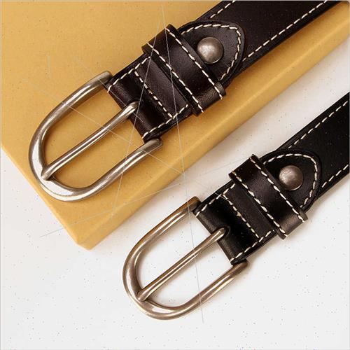 Women leather belt car line casual pin buckle belt simple ve - 图1