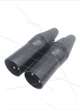 Gold plated black female threaded 3 pole cartridge microphon