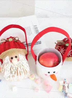 Christmas red scarf handheld apple bag Santa Claus snowman m
