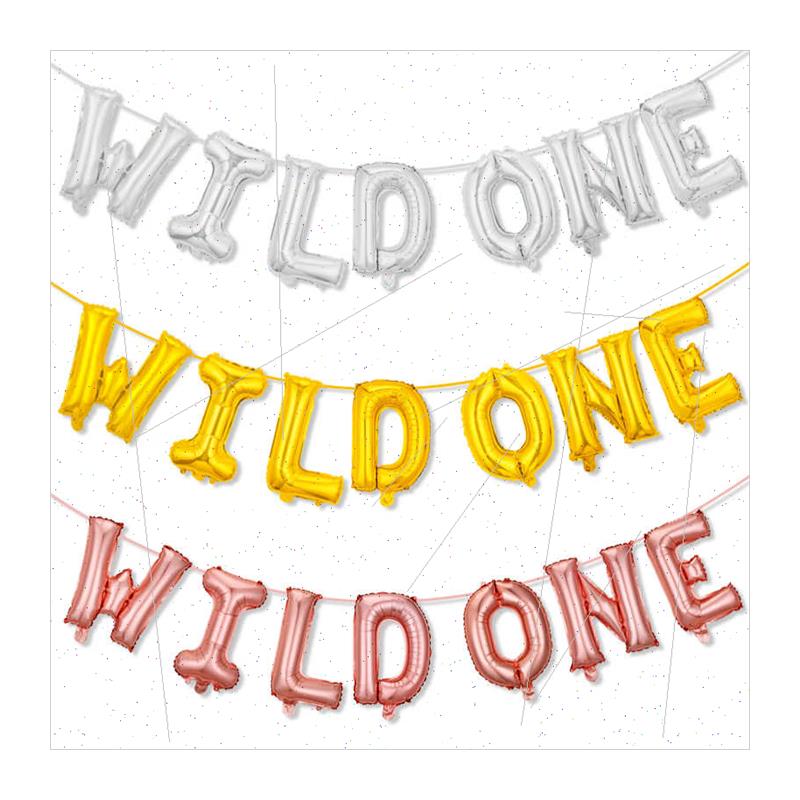 16 inch WILDONE letter balloon set est animal theme party de - 图3