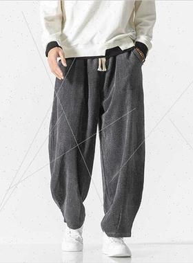 2023 fall winter men straight small foot harem pants large s