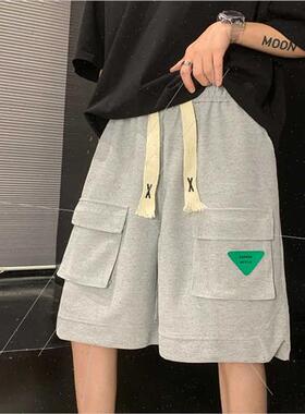 high set work shorts men summer fat big size half pants five