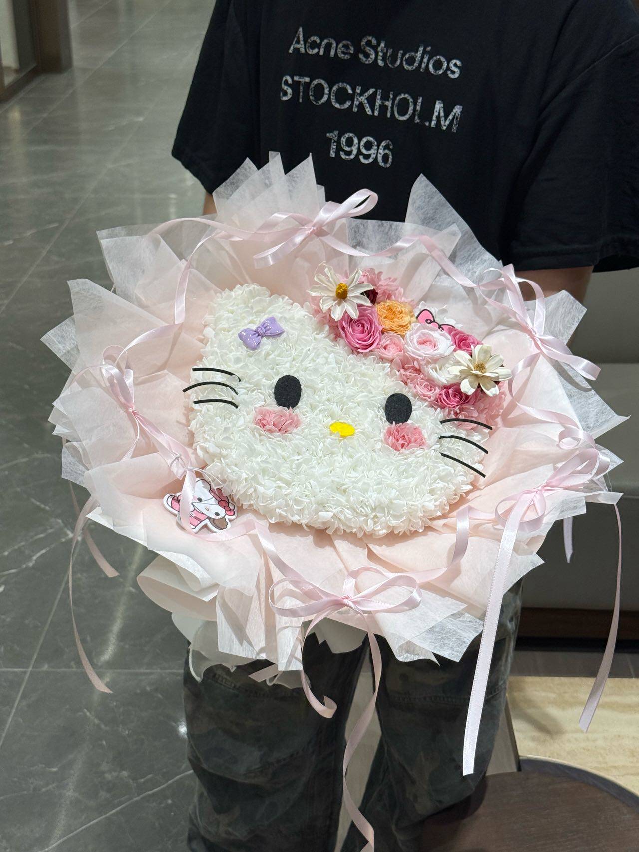 kt猫凯蒂猫花束凯蒂猫礼盒送女朋闺蜜生日礼物永生花七夕情人节