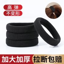 Black Hair Ring Rubber Band No Seam Leather Fascia Hair Rope Durable High Elasticity Horsetail Brief Seamless Head Rope Factory Price