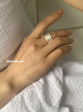 LONSLAN细圈叠层佩戴随意戒指