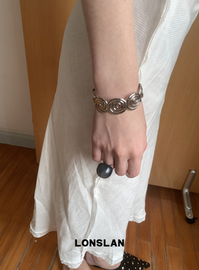 LONSLAN ACC 2025ss开口调节线条环形设计简约气质手镯