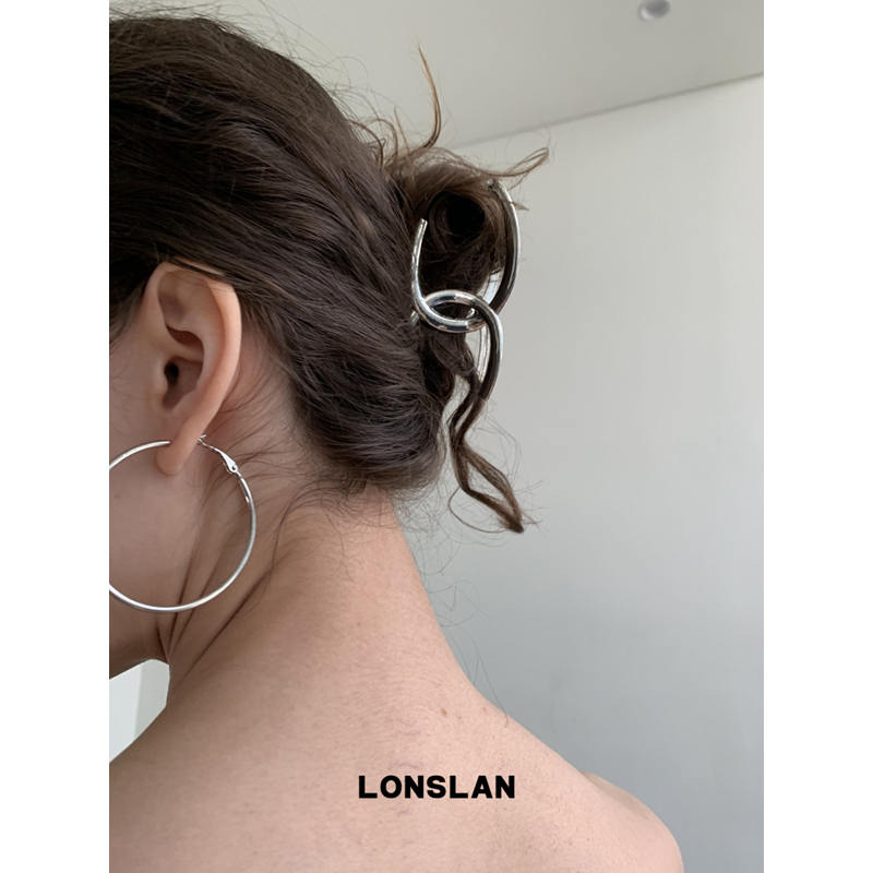 LONSLAN ACC 2025ss个性异形金属气质鲨鱼夹百搭发卡 - 图3