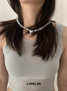 LONSLANACC爱心流苏吊坠项链