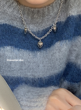 LONSLAN金属女可爱爱心项链