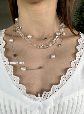 LONSLANACC珍珠拼接长款链子