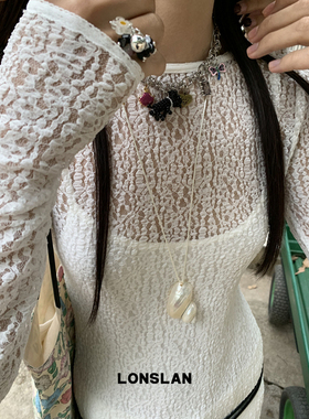 LONSLAN ACC 2025ss超仙法式天然海螺吊坠长款项链毛衣链