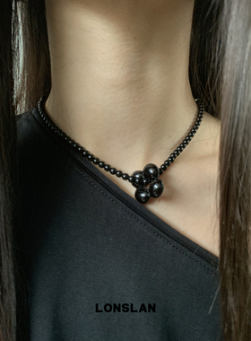 LONSLAN ACC 2025ss韩系小众设计串珠花花吊坠项链百搭颈链