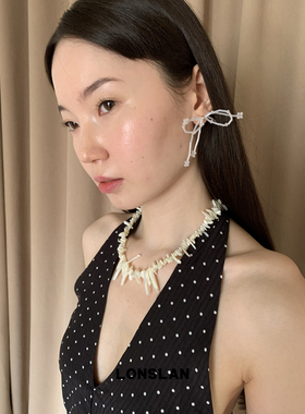 LONSLAN ACC 2025ss沙滩度假项链不规则天然贝壳串珠颈链