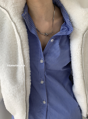 LonslanAcc扭结小众金属银颈链