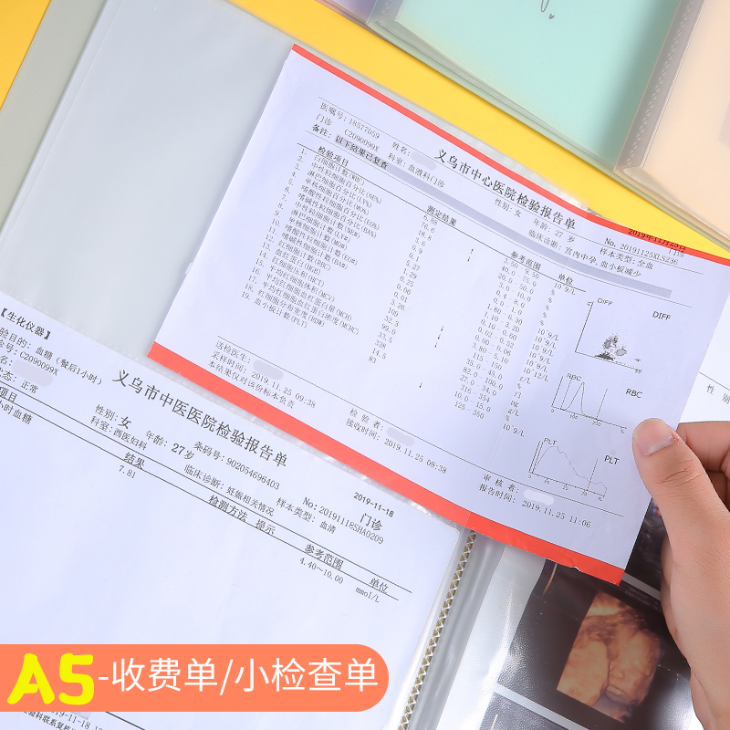 龙宝宝孕检收纳册怀孕记录册产检本档案收集册b超资料文件夹透明插页孕妇检查单报告单子收纳袋孕期档案册 - 图2