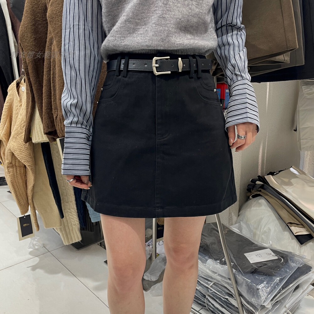 XIBEIER希贝尔短裙女2024春季韩版小个子高腰显瘦包臀a字半身裙子