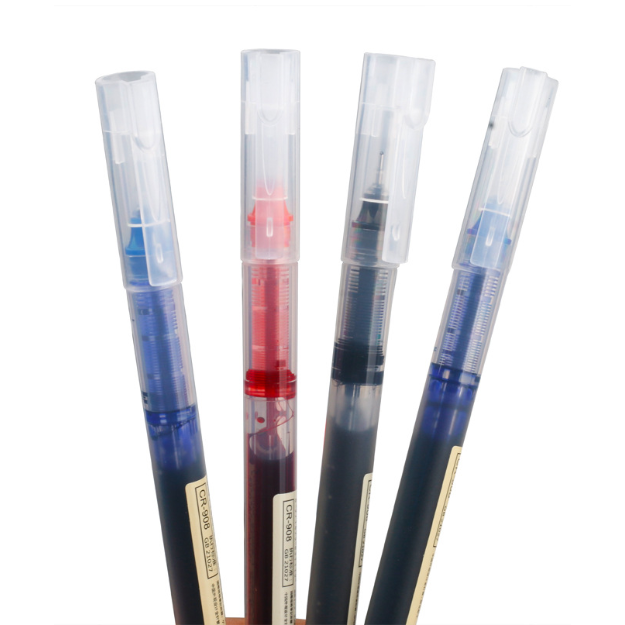Straight liquid gel pen needle pen ballpoint pen quick-drying student large-capacity office signature pen