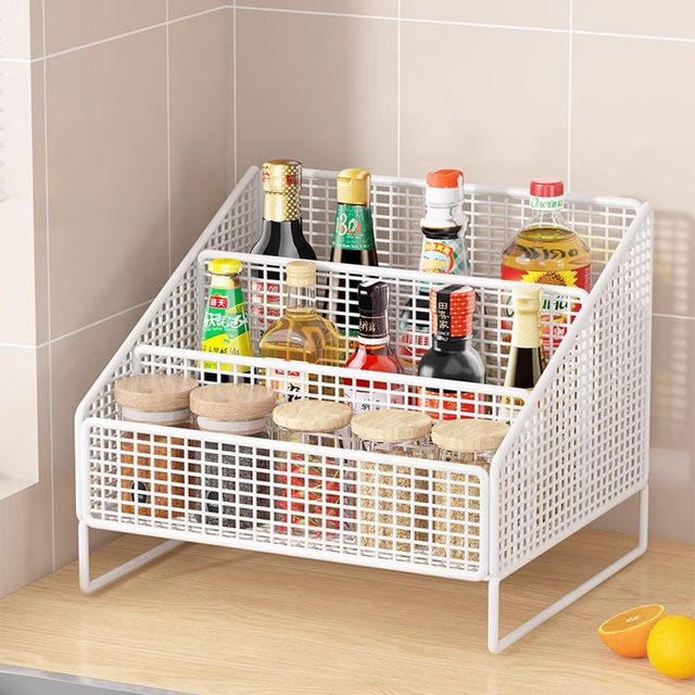 Seasoning storage rack Kitchen supplies storage rack Household cup rack Countertop Multifunctional seasoning storage rack
