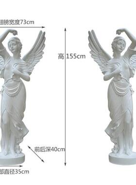 爱神翅膀情侣雕像四季光明天使雕塑大型玻璃钢人物艺术品装饰摆件