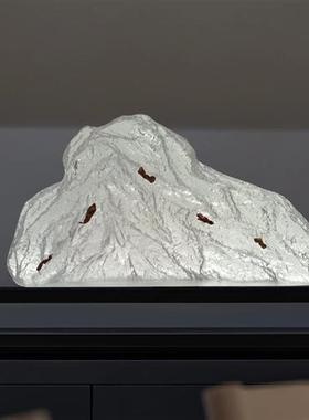 造景客厅摆件家居饰品玄关办公室装饰雪假山石头透明树脂雕塑艺术