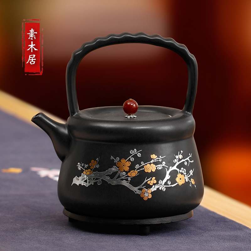 日式烧水壶陶壶复古煮茶壶家用陶瓷泡茶专用煮茶器电陶炉功夫茶具