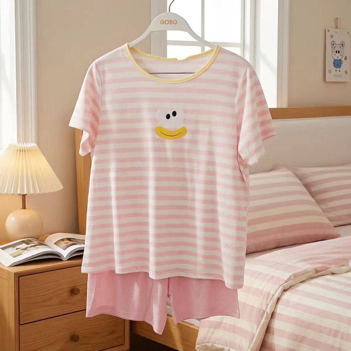 Sweet lady's milk silk home clothes set