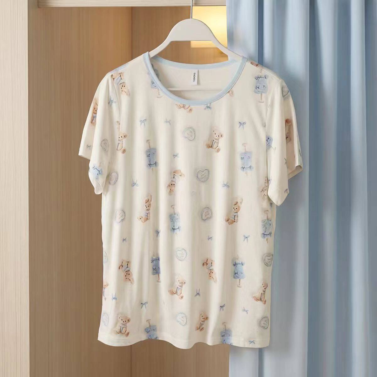 Sweet lady's milk silk home clothes set