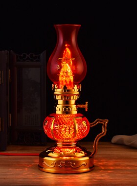 速发电祥灯插吉款地宅灯进主爷灯油灯红色结婚喜灯烛台财神灯