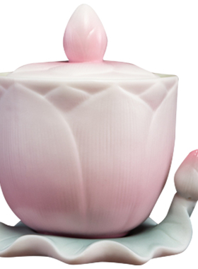 速发莲花陶水杯像前供杯供佛净水杯圣水杯观音佛佛供奉供瓷摆件