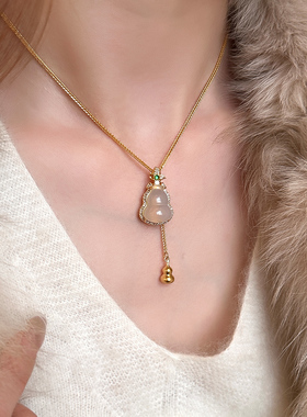 轻奢福禄玉髓葫芦项链高级感小众