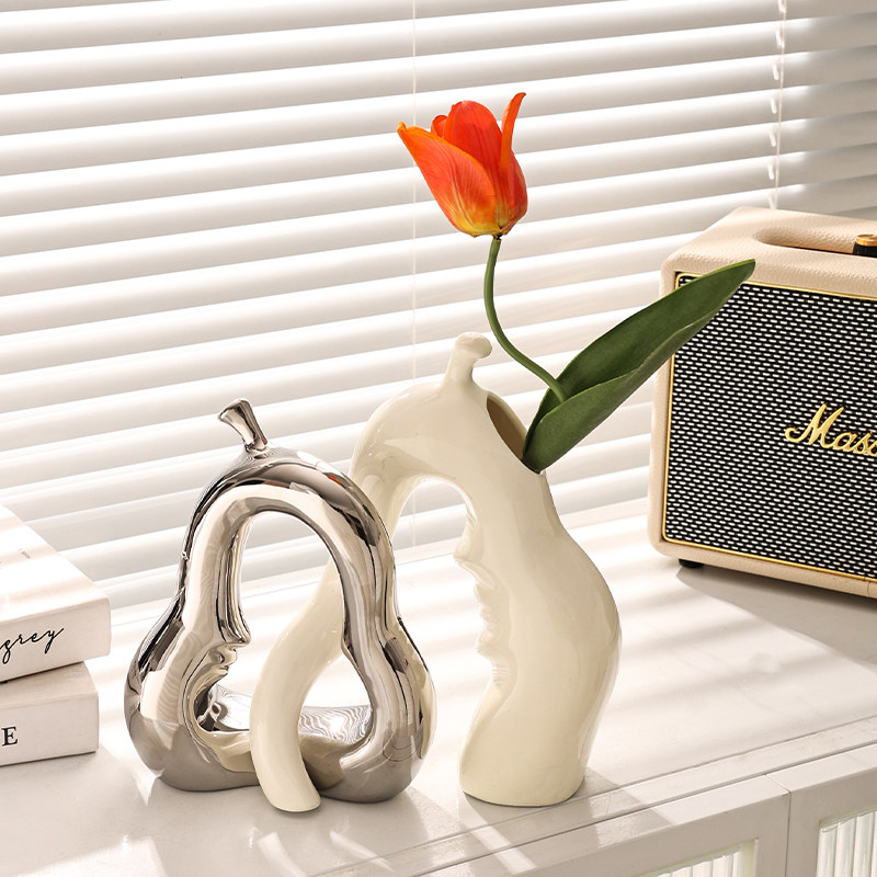 高级感奶油软装电视柜办公餐桌陶瓷花瓶布置拍照摄影道具装饰摆件,淘宝优惠券,粉丝福利购,淘宝优惠卷
