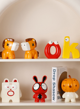 卡通摆件客厅小众书柜玄关电视柜桌面装饰品儿童房样板间家居软装