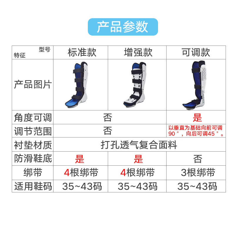 踝关节固定支具小腿足踝脚踝术后骨折扭伤护具石膏康复鞋足正形器-图0