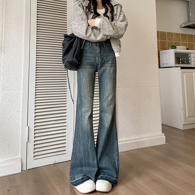 大码毛边微喇牛仔裤子女秋季新款胖mm显瘦小个子梨型身材高腰阔腿,淘宝优惠券,粉丝福利购,淘宝优惠卷