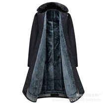 Military Green Cotton Large clothes Long style Military Grand cotton clothes Men and women Winter thickened lengthened Gats security Old age Large size Lauprotect