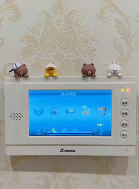 布朗熊可视门铃装饰摆件diy卡通墙贴饰品装饰耳朵玄关对讲遮挡神