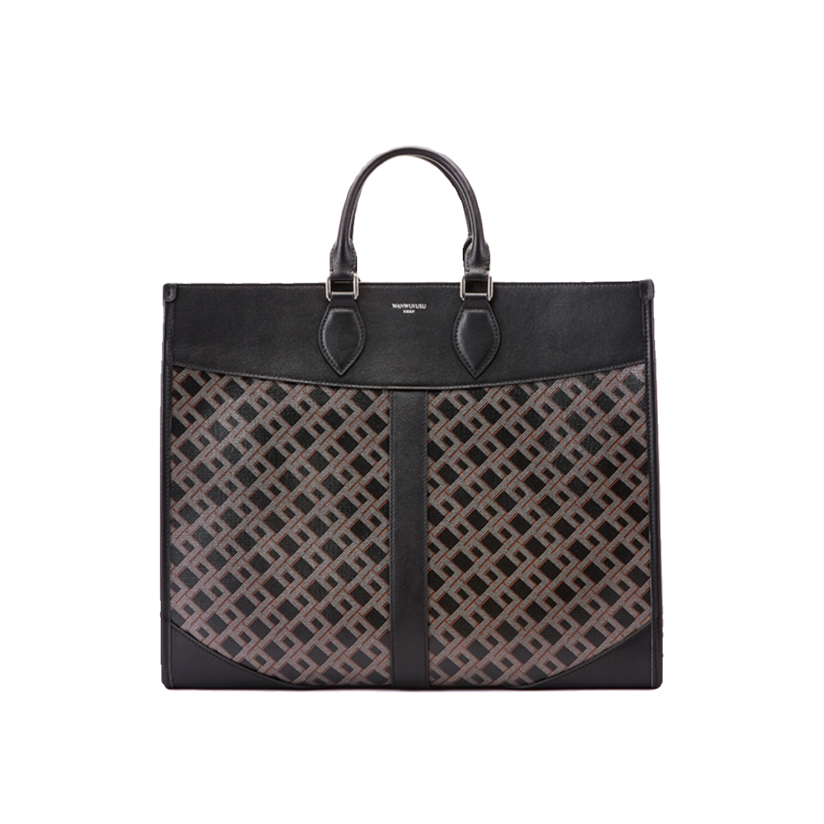 【少量现货】万字纹托特包通勤大容量单肩包中性手提包,淘宝优惠券,粉丝福利购,淘宝优惠卷