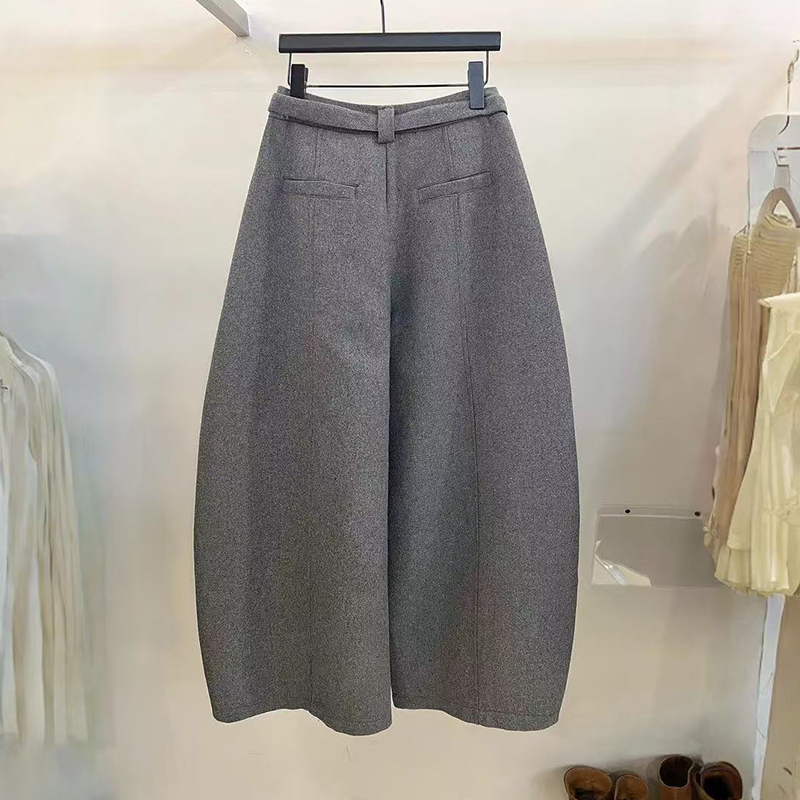 欧货高腰显瘦毛呢直筒休闲裤女秋冬新款宽松简约百搭阔腿九分裤,淘宝优惠券,粉丝福利购,淘宝优惠卷