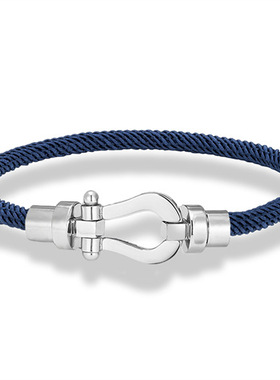 潮牌马蹄扣红色米兰线手链男女情侣转运绳编织红绳本命年新年礼物