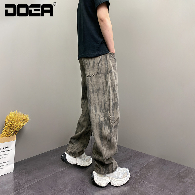 2025秋冬加绒加厚宽松弯刀裤男微阔直筒裤子痞帅垂感流行水洗裤子,淘宝优惠券,粉丝福利购,淘宝优惠卷