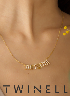 TwinellGoodLuck字母项链女