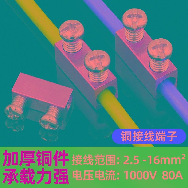接线铜端子纯铜连接铜铝连接螺丝固定型接线端子大电流小铜条6只,淘宝优惠券,粉丝福利购,淘宝优惠卷