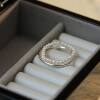 Niche plain millet beads stacked rings with elegant temperament and high-end French style rings