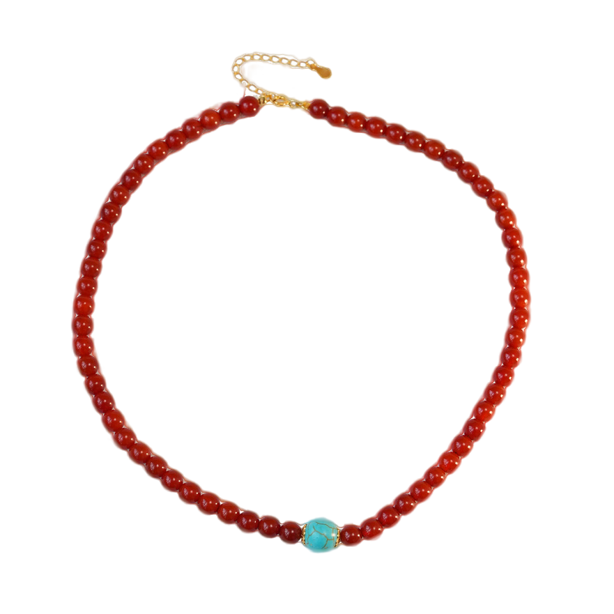 红色新年珠珠项链时尚百搭简约民族风复古颈链,淘宝优惠券,粉丝福利购,淘宝优惠卷