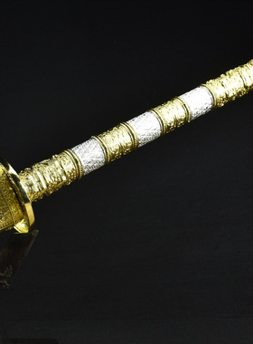 龙泉市刀剑高锰钢防身宝剑手工锻打传统双手刀一体康熙战刀未开刃