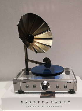 现代轻奢水晶播放机双头复古留声机摆件样板间创意CD唱片机装饰品