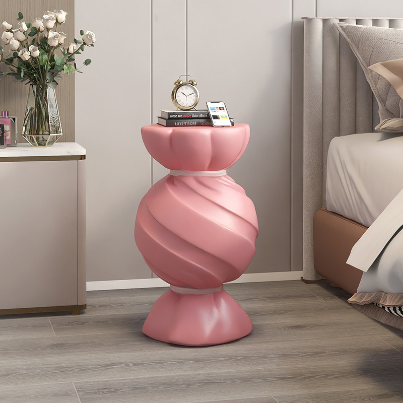 奶油风粉色客厅装饰落地茶几摆件电视柜沙发边几床头新家乔迁礼物,淘宝优惠券,粉丝福利购,淘宝优惠卷