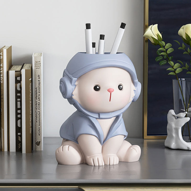 可爱兔子笔筒摆件家居饰品办公室工位桌面化妆刷眉笔收纳桶小礼物,淘宝优惠券,粉丝福利购,淘宝优惠卷