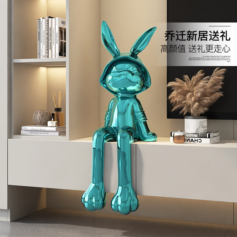 电镀兔子摆件客厅电视柜地台装饰品玄关轻奢大气工艺品乔迁礼物,淘宝优惠券,粉丝福利购,淘宝优惠卷