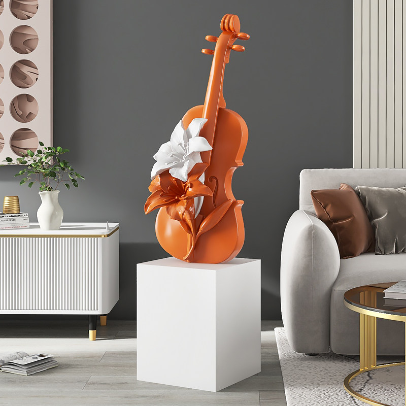 轻奢小提琴客厅大型落地摆件沙发 韵灿摆件